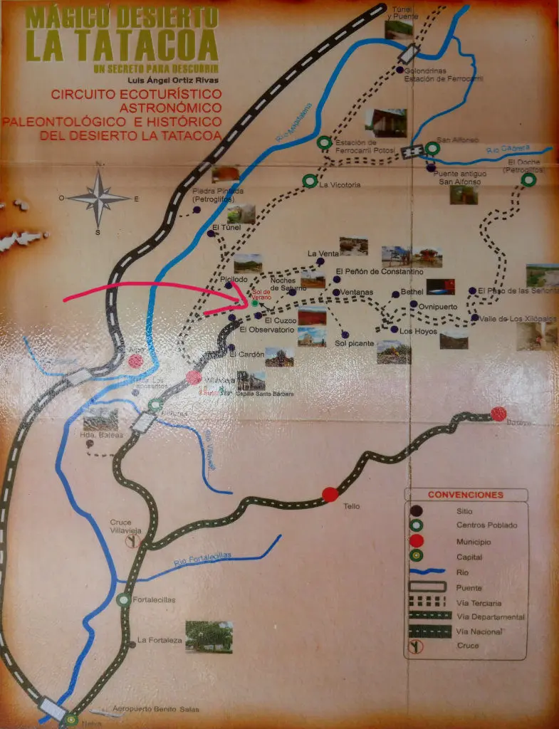 Tatacoa Wüste Karte