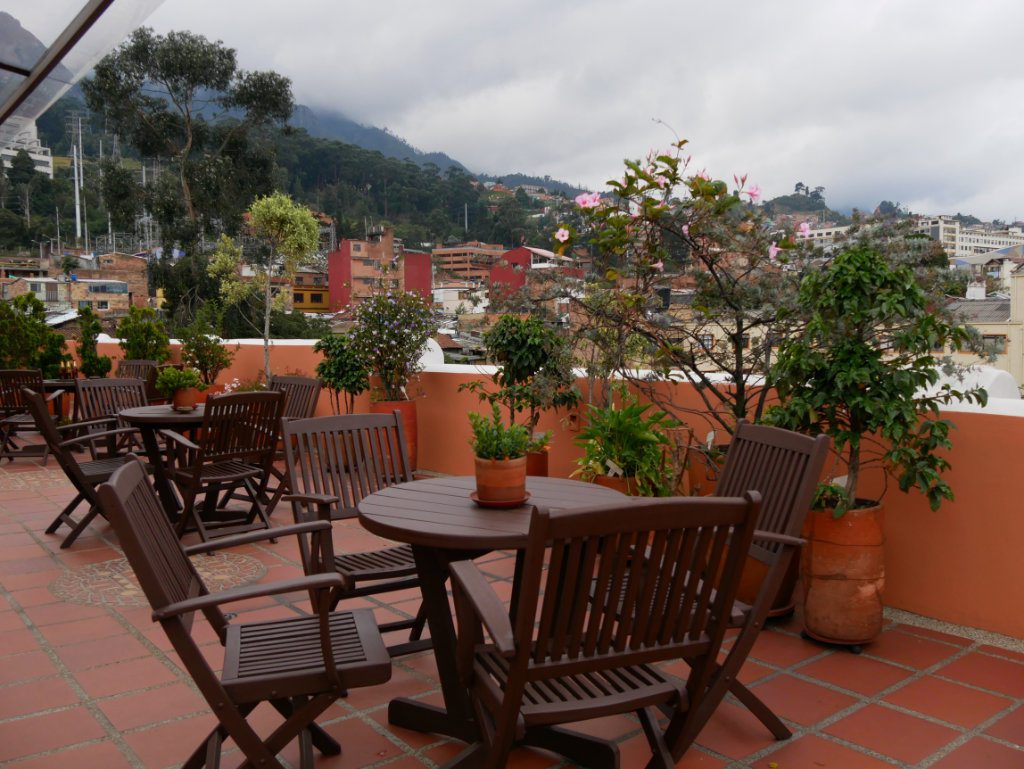 Dachterrasse des Hotel Casa Deco in Bogotá